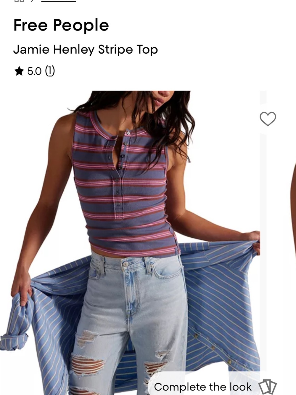 Free People We The Free Ribbed Jamie Henley Stripe tank-LG